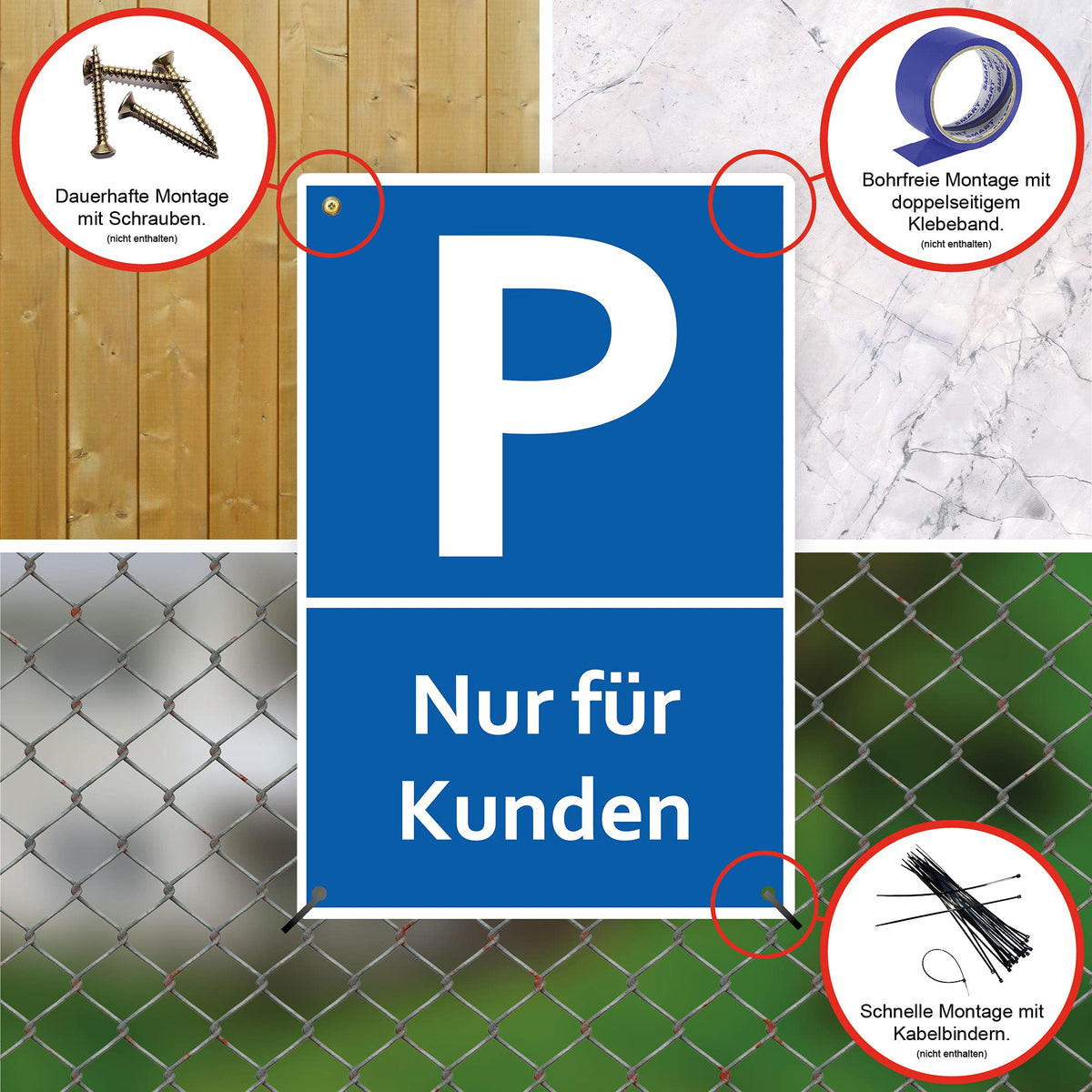 STROBO 3x PVC-Schilder "Feuerwehrzufahrt freihalten" 30 x 20 cm mit UV-Schutz