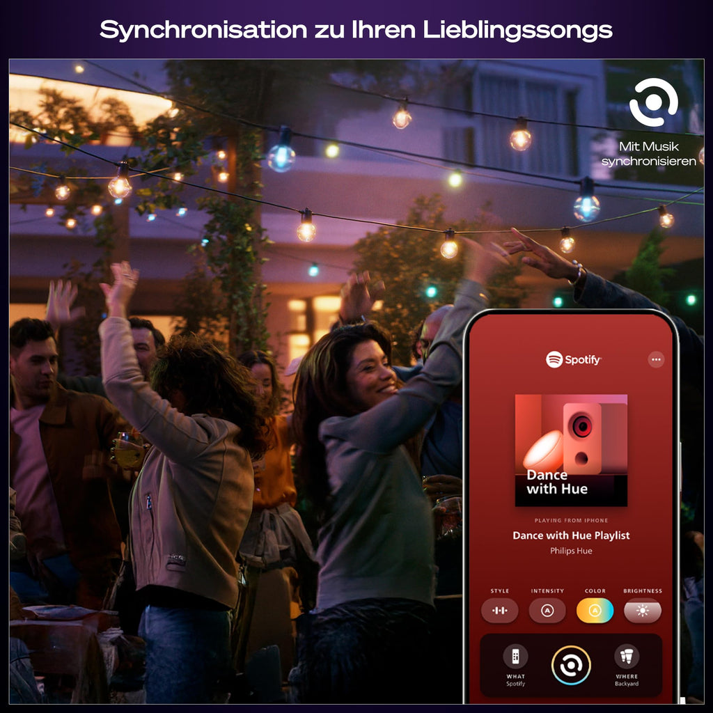 Philips Hue Festavia Globe Außenlichterkette, 7m, 10 Lampenkugeln