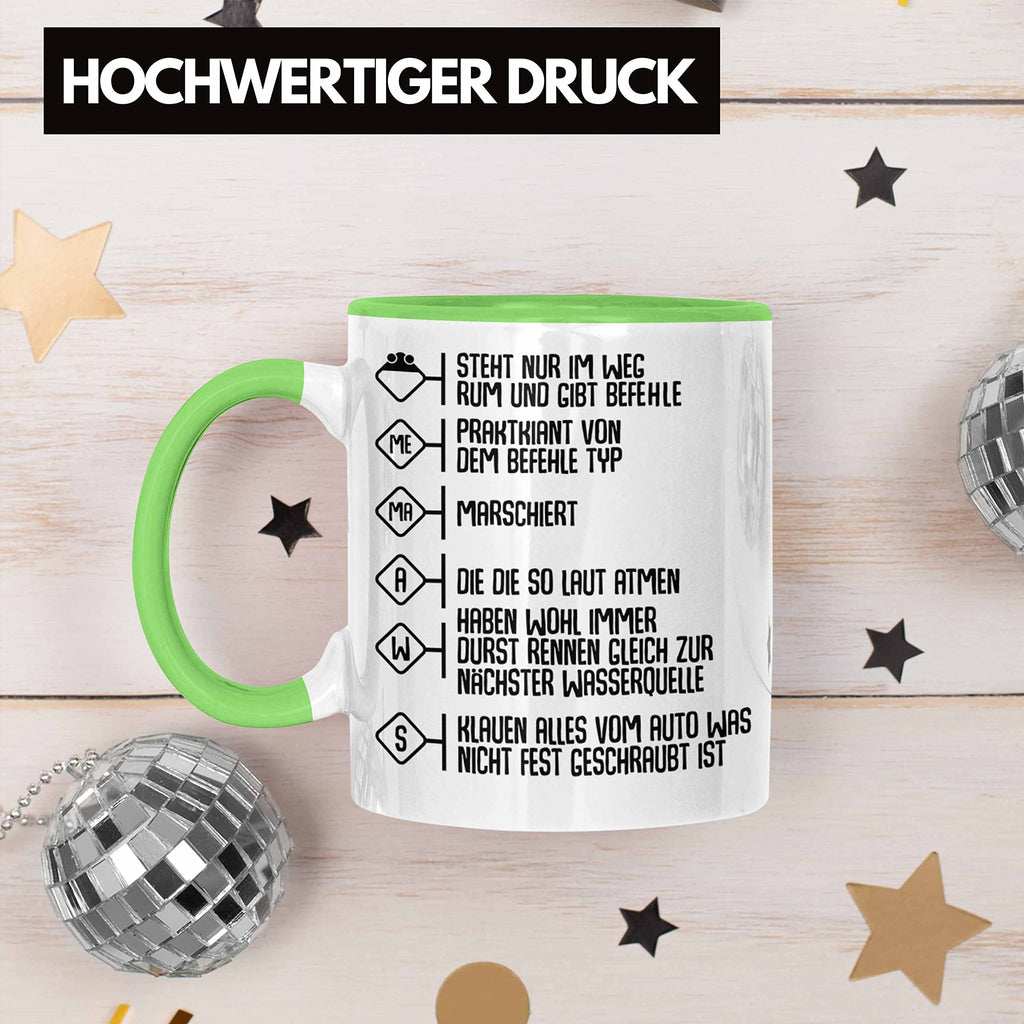 Trendation - Feuerwehr Tasse Geschenke Zubehör Lustig Einsatz Geburtstag Spruch Mann Praktikant (Rot)