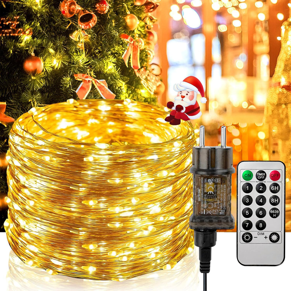 Hoteril 12M Draht Micro Lichterkette, 120LED Lichterkette USB mit Schalter