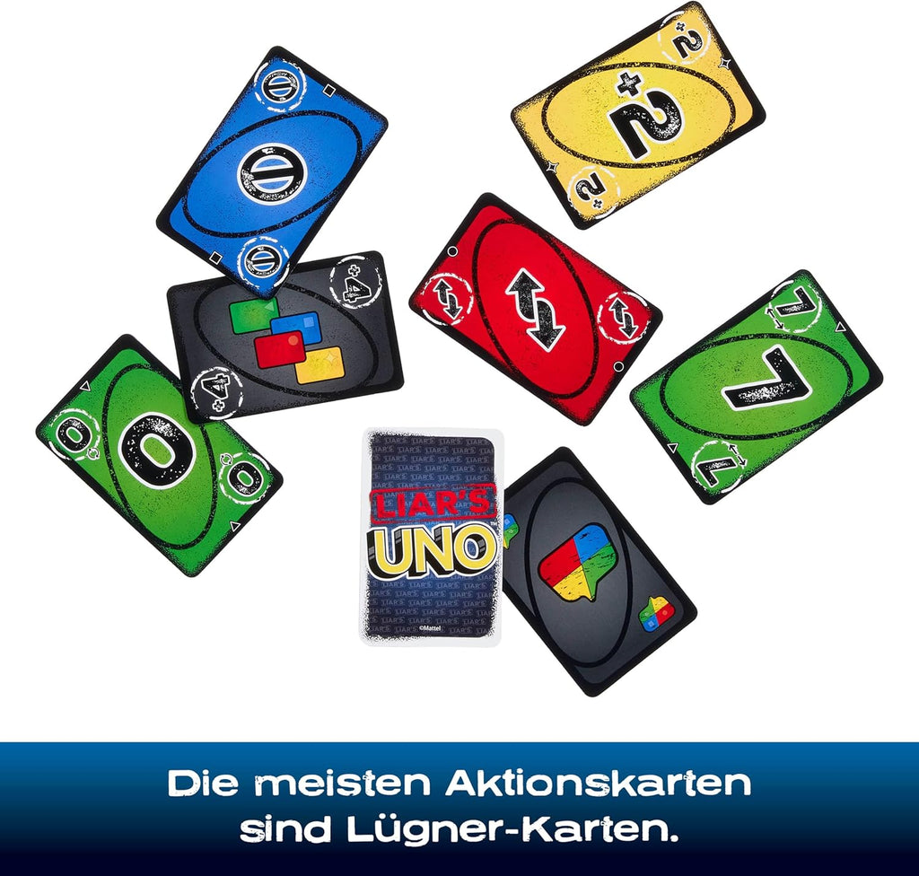 Mattel Games Liar’s UNO Kartenspiel in Aufbewahrungsdose, ab 7 Jahren, 2-6 Spieler