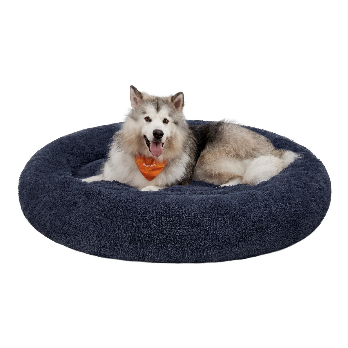 Feandrea Hundebett flauschig, waschbar, Langer Plüsch, 70 cm Durchmesser