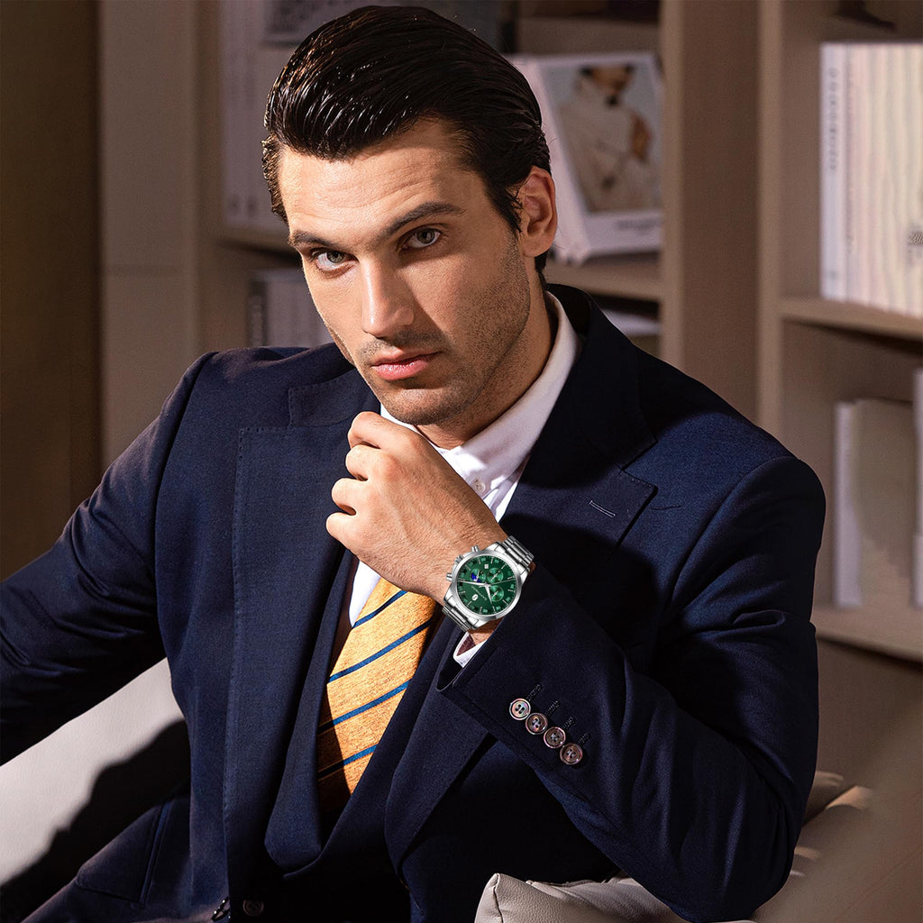 BENYAR BY Uhren Herren Chronograph Analog Quarz Wasserdicht Datum Armbanduhr Herren Mode Business-Kleid Herrenuhr Elegantes Geschenk fur Männer
