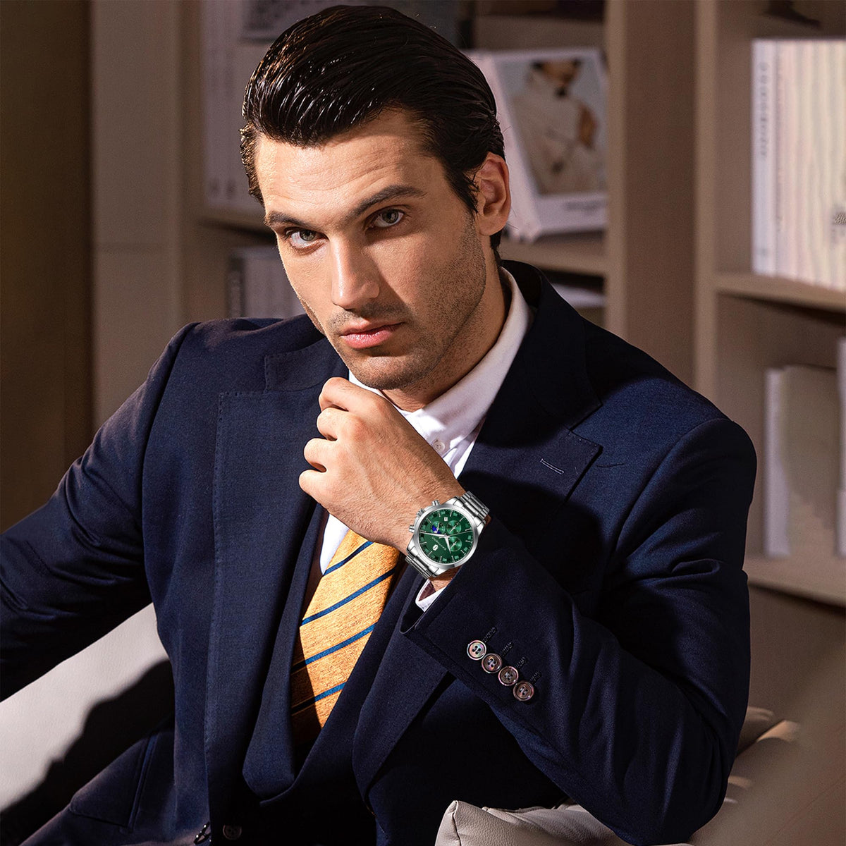BENYAR BY Uhren Herren Chronograph Analog Quarz Wasserdicht Datum Armbanduhr Herren Mode Business-Kleid Herrenuhr Elegantes Geschenk fur Männer