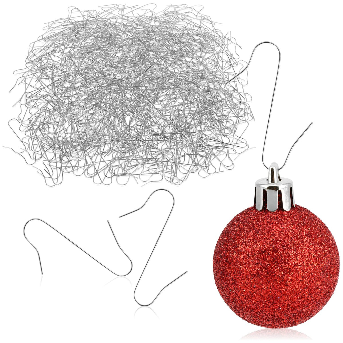 com-four® 300x Haken für Weihnachtsbaumschmuck, Schnellaufhänger