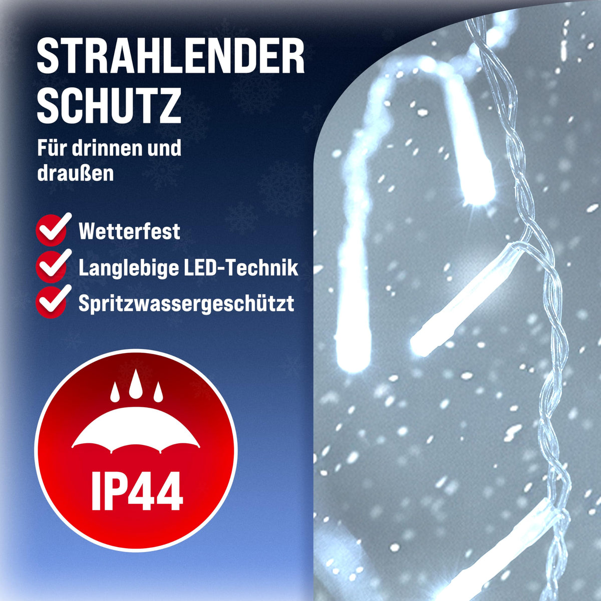 Monzana® Eisregen Lichterkette Außen 200 LED Kaltweiß