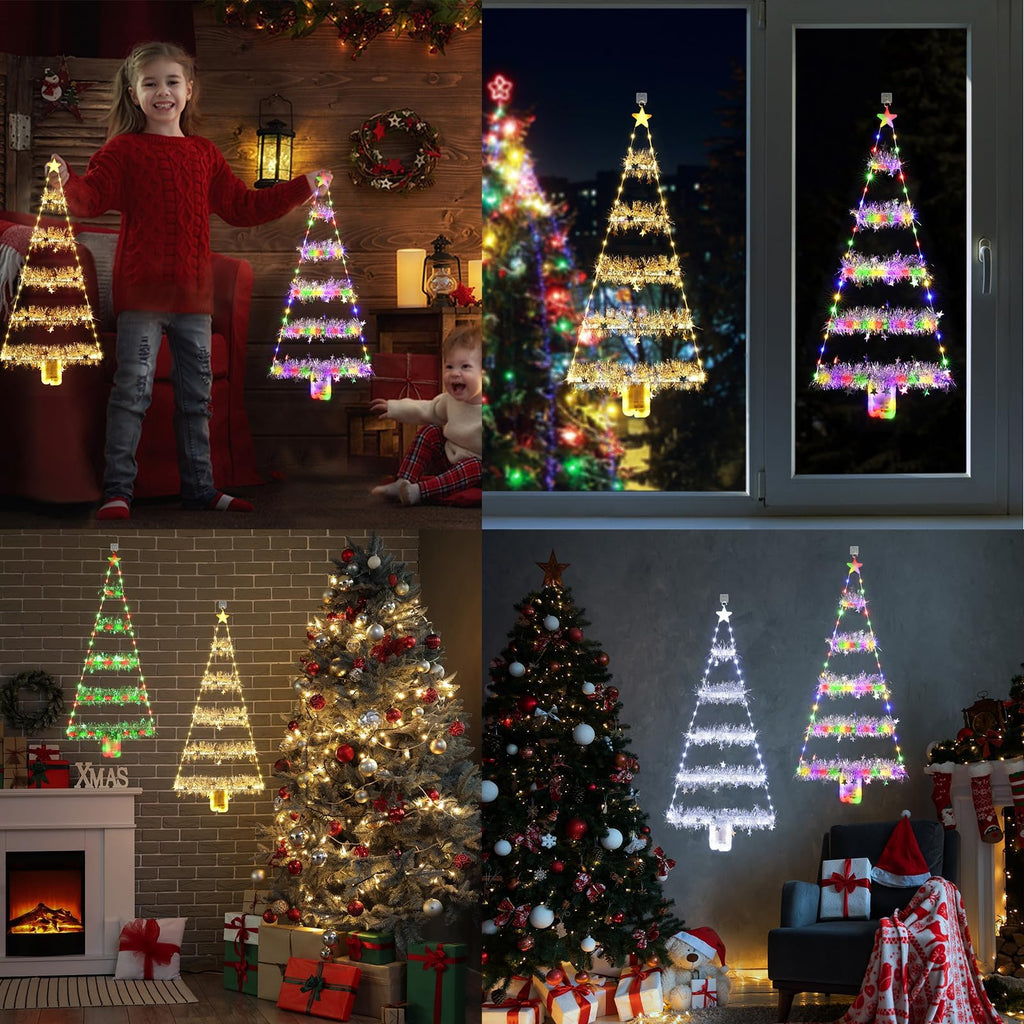 Geemoo LED Weihnachtsmann Leiter Lichterkette - 3 Meter LED Weihnachtsbeleuchtung Strombetrieben mit Timer, Speicherfunktion, 8 Modi, für Innen Außen Weihnachtsbaum Fenster Weihnachten Deko (Warmweiß)