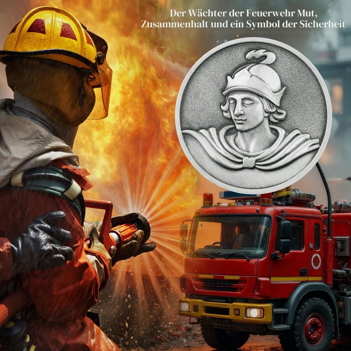 Heiliger Florian Plaketten Ø 4 cm Schutzpatron der Feuerwehr