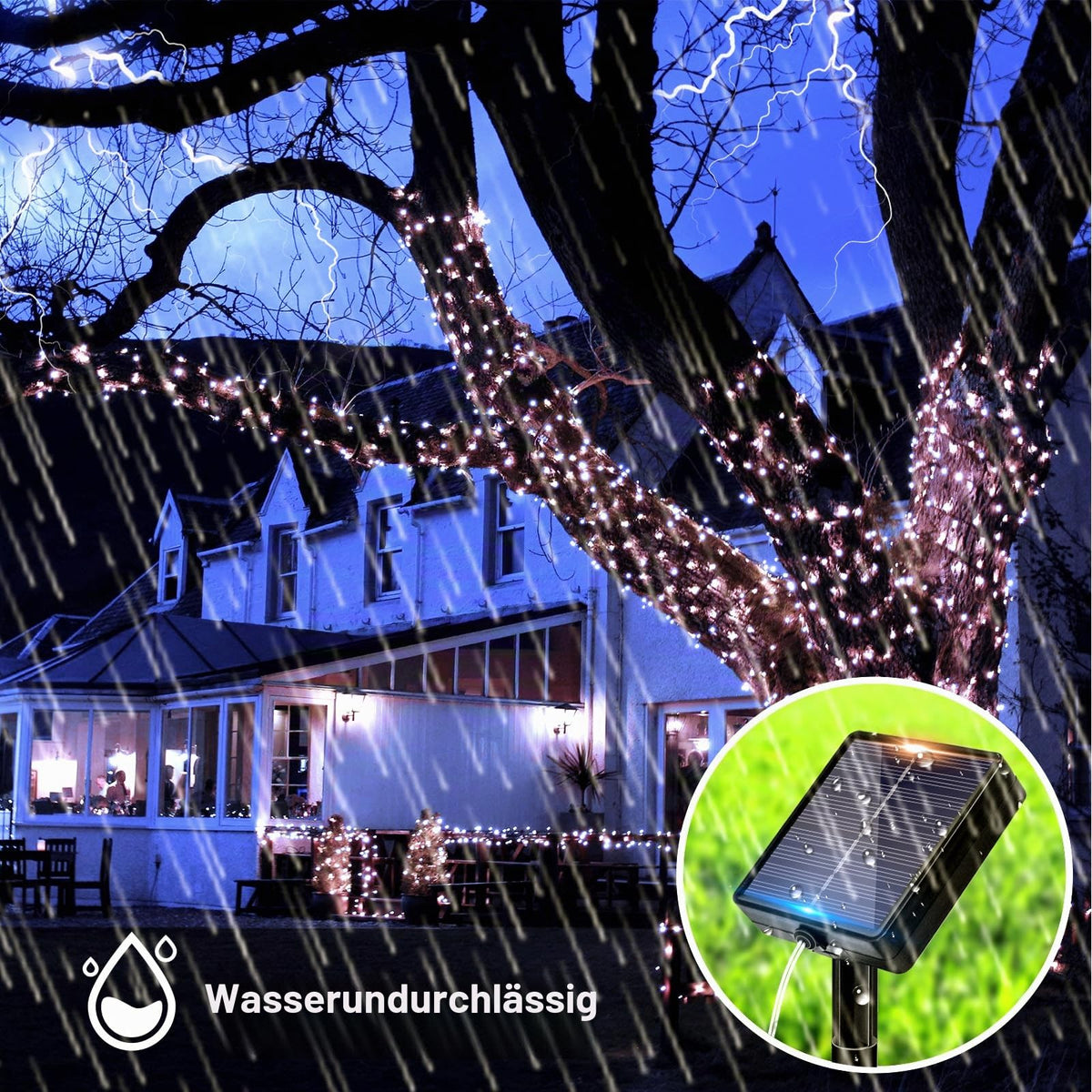Peasur 3 Stück Solar Lichterkette Outdoor, 3x12M 120 LED Lichterkette Außen