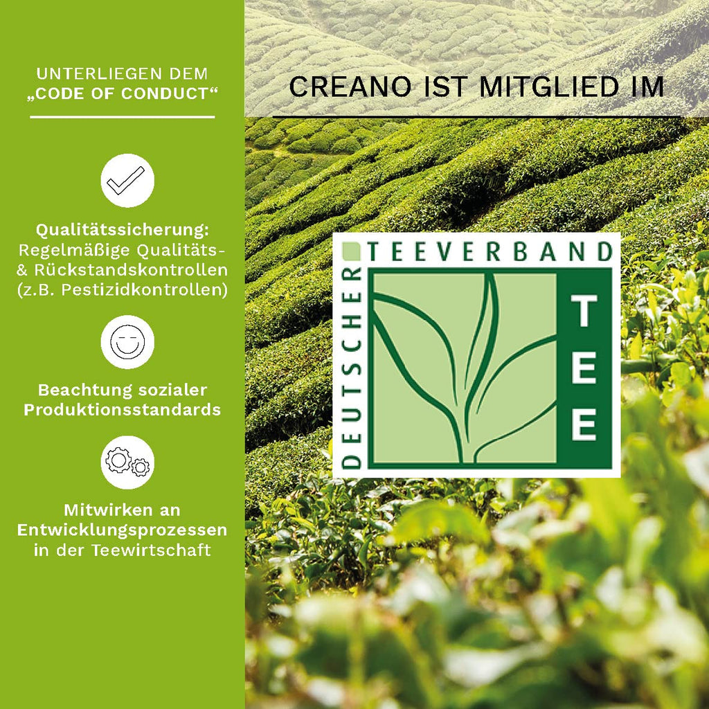 Creano 6 Teeblumen Geschenkbox weißer, schwarzer & grüner Tee in edler Magnetbox mit Silberprägung - 6 verschiedene Sorten - Geschenk zu Weihnachten