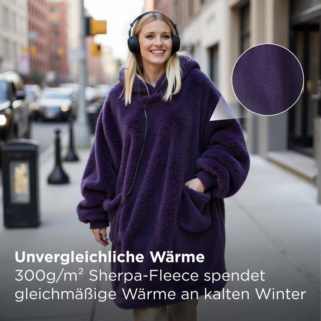 BEDSURE Hoodie Decke mit Ärmeln Geschenke Grau - 95x85cm