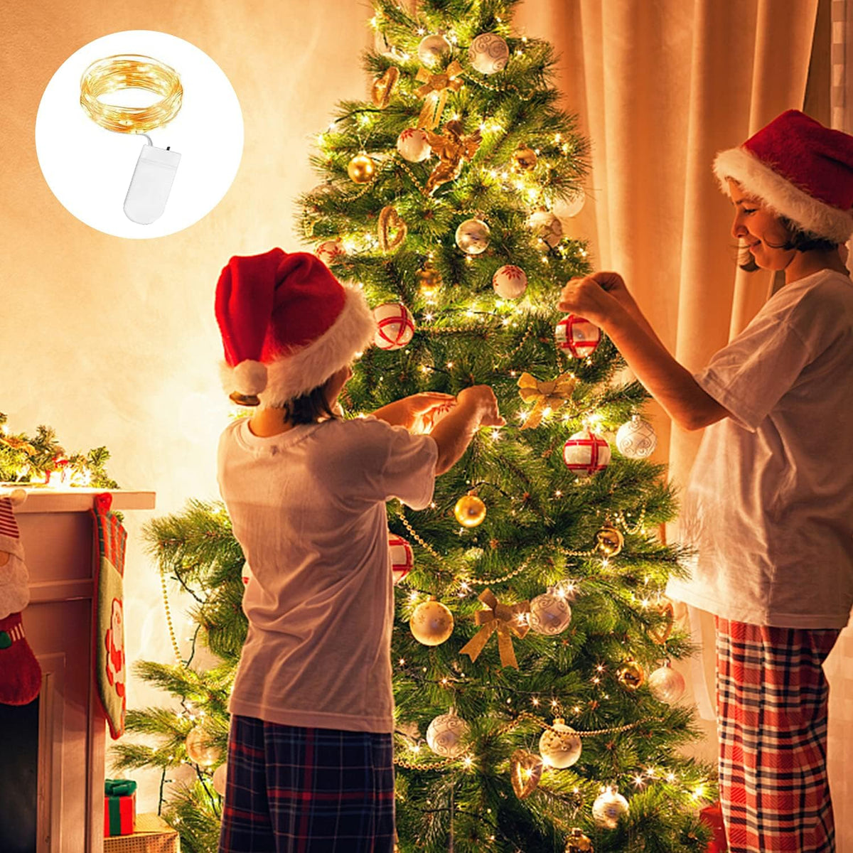 30 Stück Lichterkette Batterie 10 LED Lichterkette mit Batterie 1M LED Lichterketten 3.3FT Lichterketten für Innen Weihnachten Deko