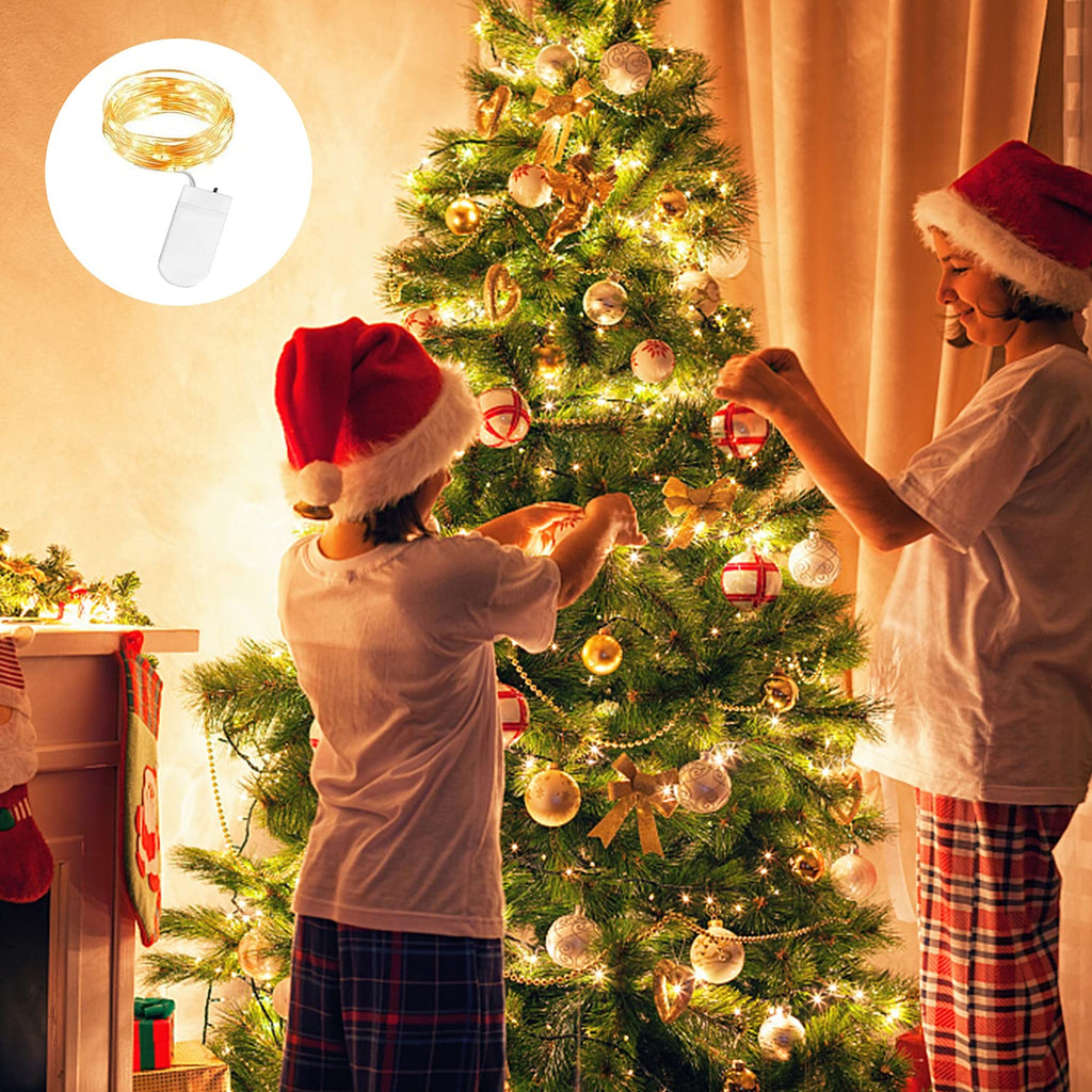30 Stück Lichterkette Batterie 10 LED Lichterkette mit Batterie 1M LED Lichterketten 3.3FT Lichterketten für Innen Weihnachten Deko
