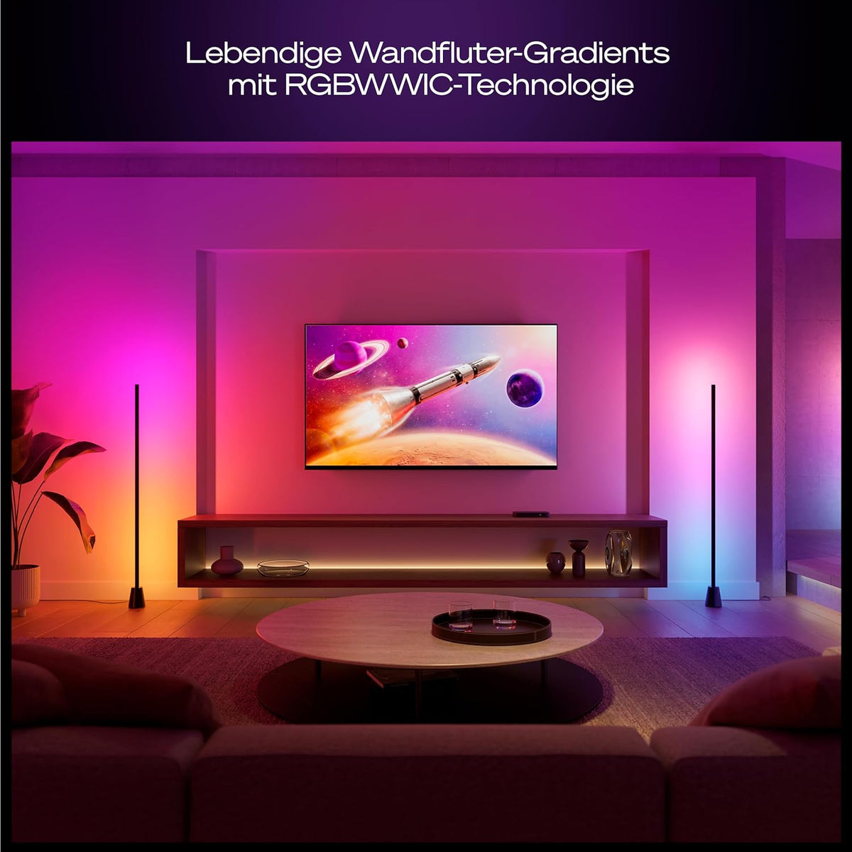 Philips Hue Play Stehleuchte, RGBWWIC LED, 122 cm, Mehrfarbige Farbverläufe, Smart Lighting, Alexa, Google Home, Apple Home, TV-Synchronisation erfordert Hue Bridge und Sync Box (separat erhältlich)