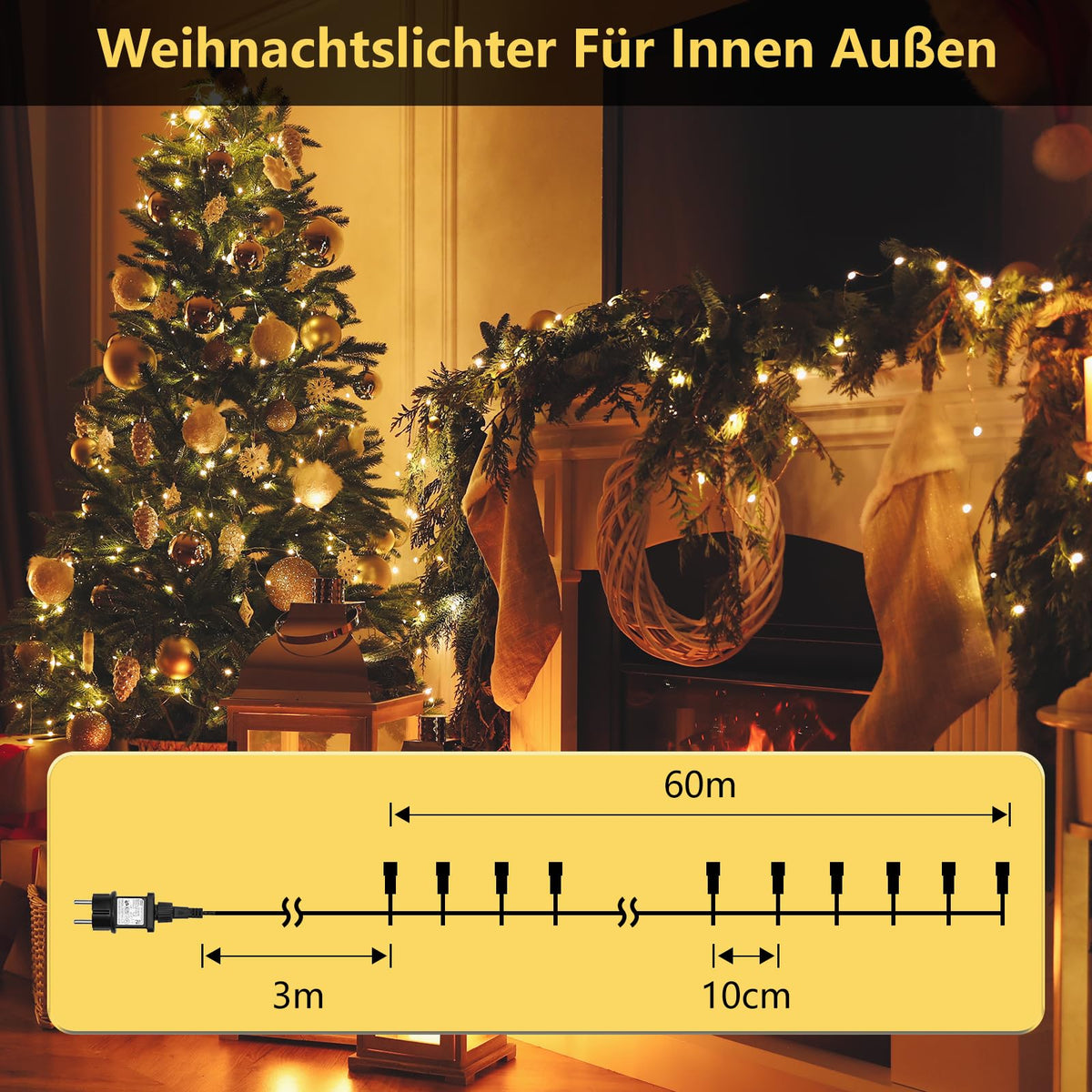 MAGGIFT LED Lichterkette Weihnachtsbaum Außen, 80m 800 LED Lichterketten mit Stecker&Fernbedienung&Timer, Aussen Innen Wasserdicht Lichterkette Tannenbaum Warmweiß für Weihnachtsbeleuchtung Deko