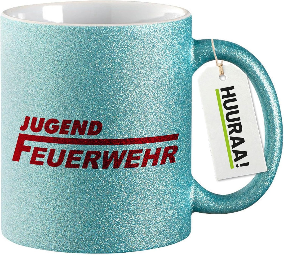Huuraa Glitzertasse Jugend Feuerwehr Schriftzug Geschenk