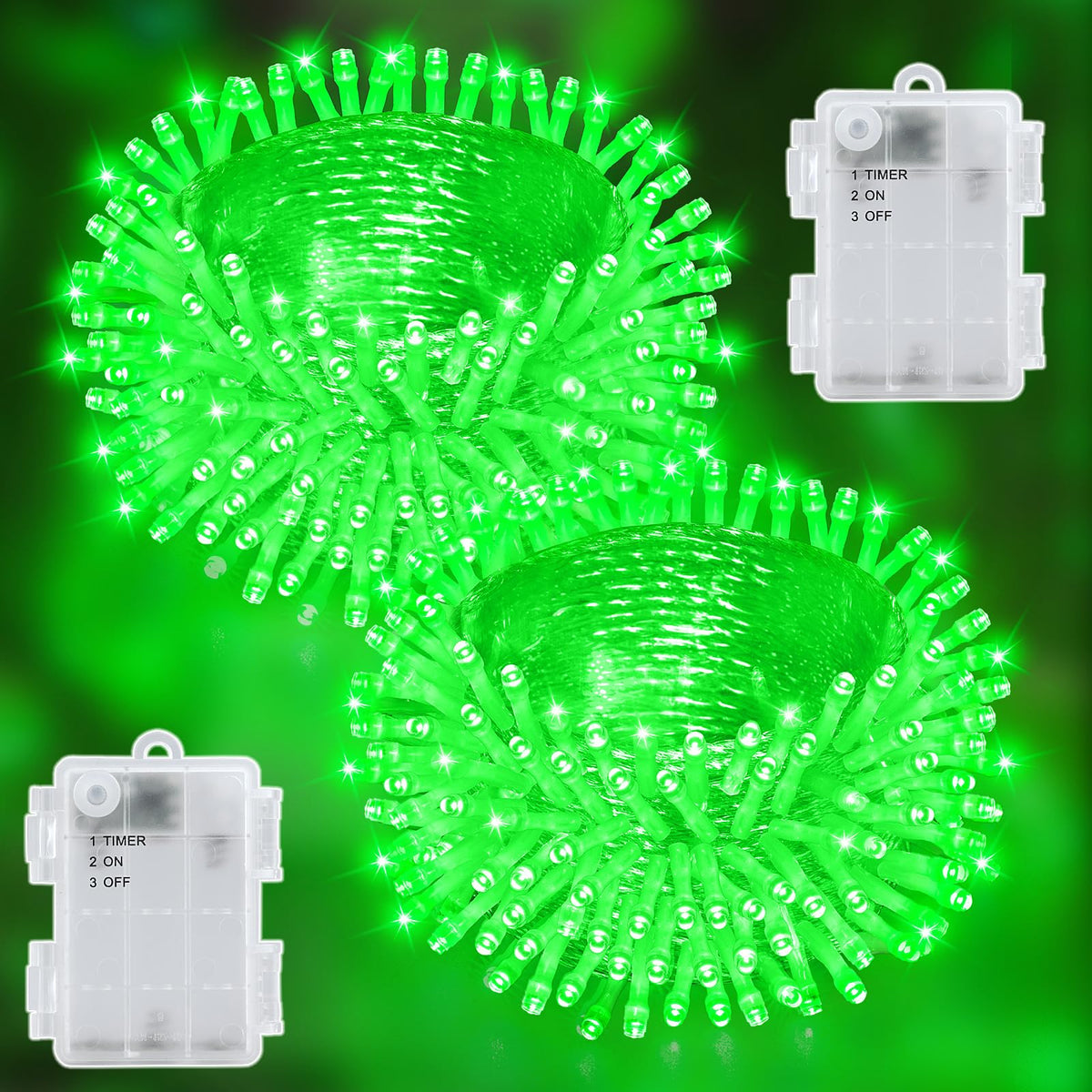 Dalugo 2 Stück Lichterkette Batterie, 3M 30 LED Orange Wasserdicht Lichterketten mit 6h Timer für Innen außen