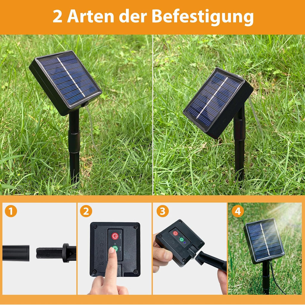 Peasur 3 Stück Solar Lichterkette Outdoor, 3x12M 120 LED Lichterkette Außen