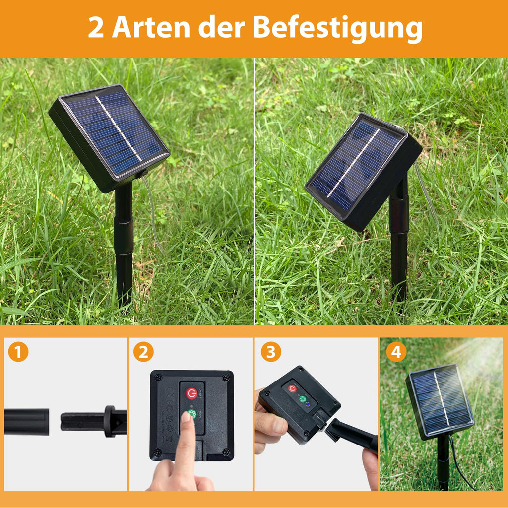 Peasur 3 Stück Solar Lichterkette Outdoor, 3x12M 120 LED Lichterkette Außen
