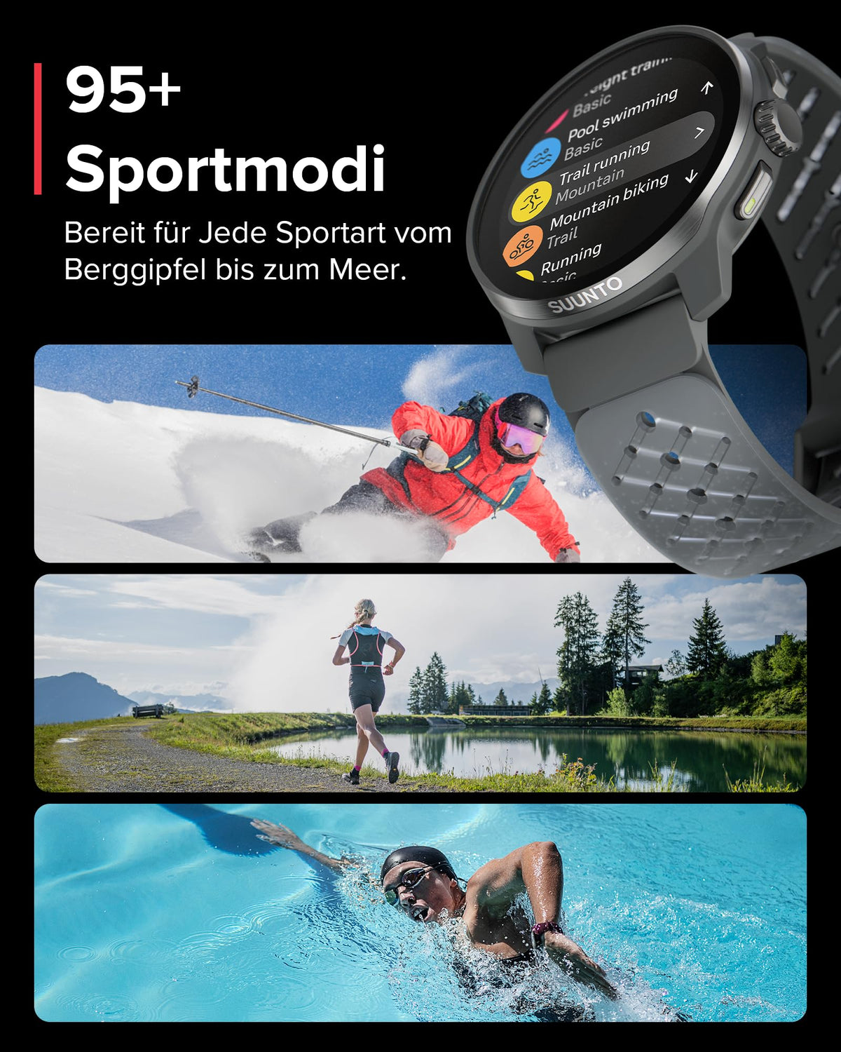 SUUNTO Race S GPS-Sportuhr, 1,3-Zoll-AMOLED-Display, 95+ Sportmodi