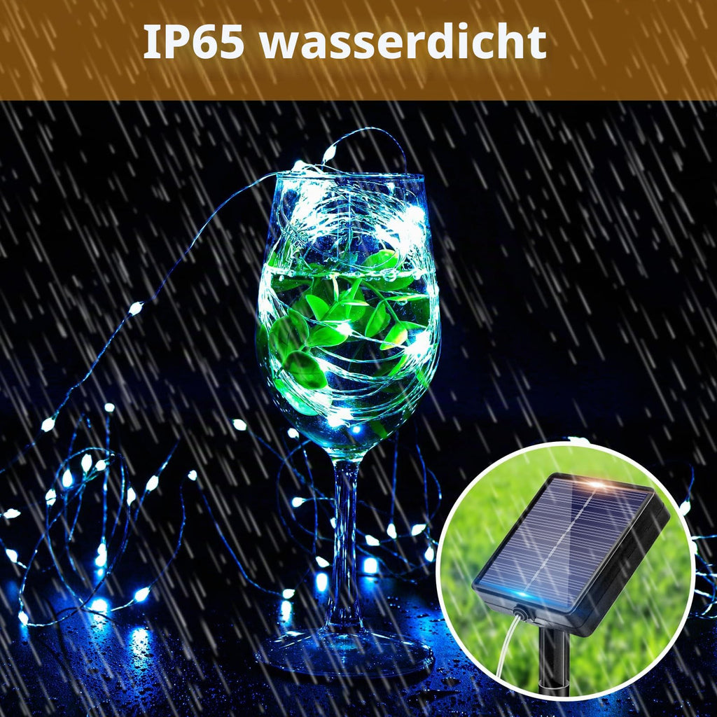 Peasur 3 Stück Solar Lichterkette Outdoor, 3x12M 120 LED Lichterkette Außen