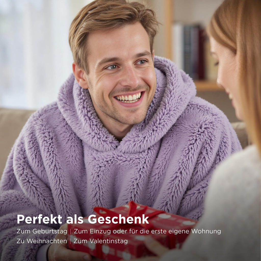 BEDSURE Hoodie Decke mit Ärmeln Geschenke Grau - 95x85cm