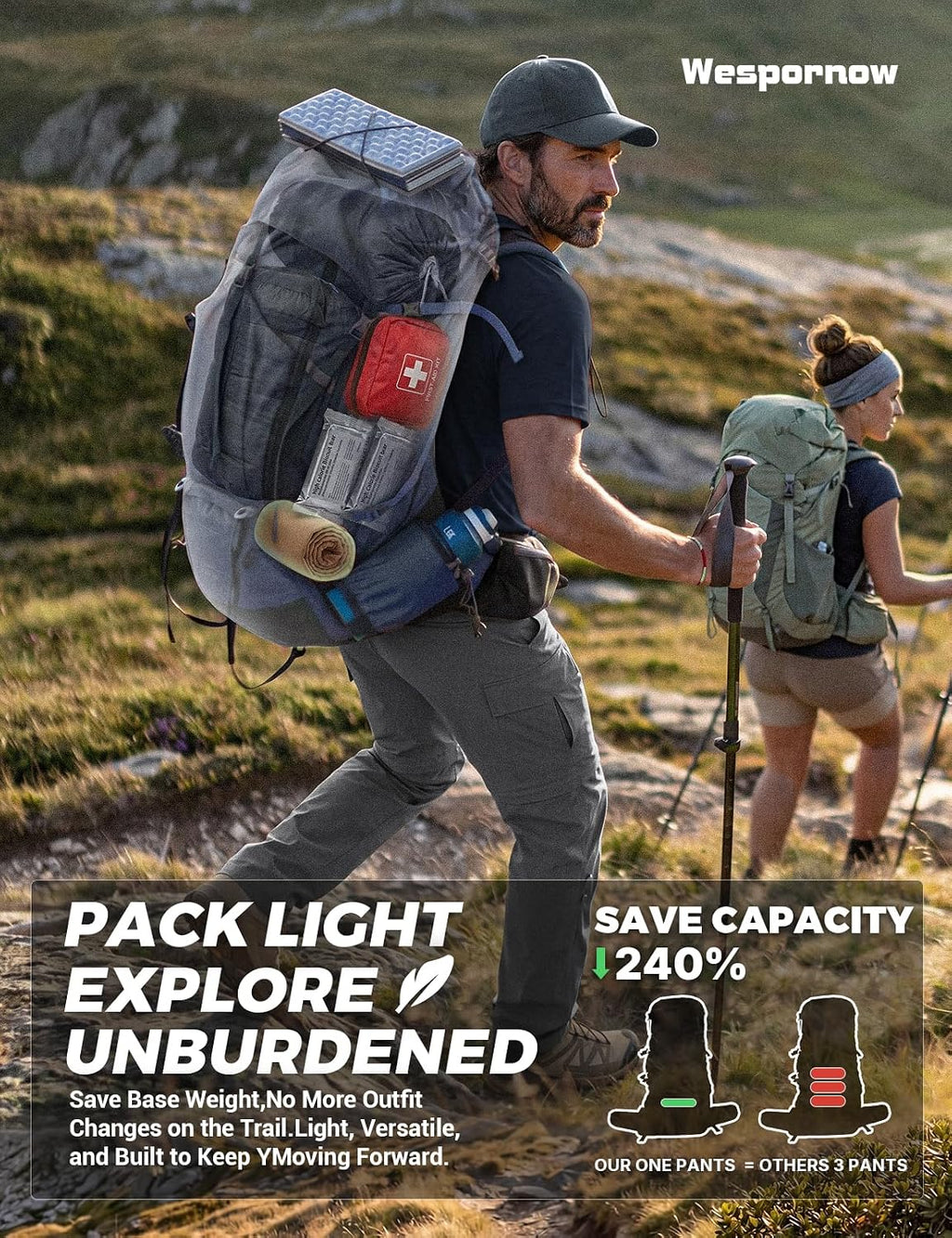Wespornow Wanderhose Herren Zip-Off: 3 in 1 Atmungsaktiv für Trekking