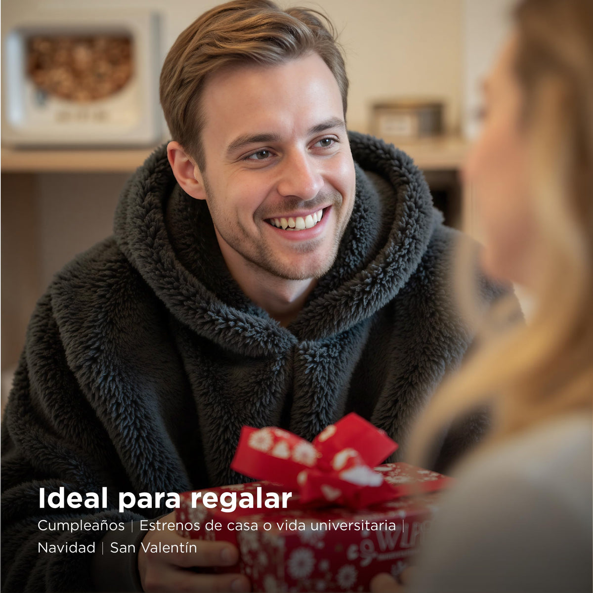 BEDSURE Hoodie Decke mit Ärmeln Geschenke Grau - 95x85cm