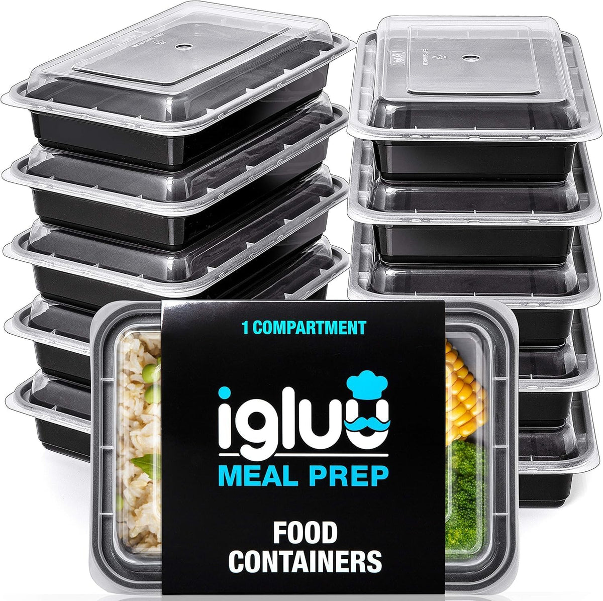 Igluu Meal Prep Boxen (10er-Pack) 1 Fach – 828ml