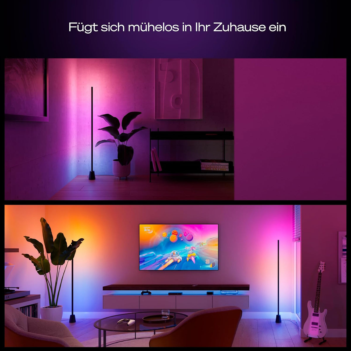 Philips Hue Play Stehleuchte, RGBWWIC LED, 122 cm, Mehrfarbige Farbverläufe, Smart Lighting, Alexa, Google Home, Apple Home, TV-Synchronisation erfordert Hue Bridge und Sync Box (separat erhältlich)