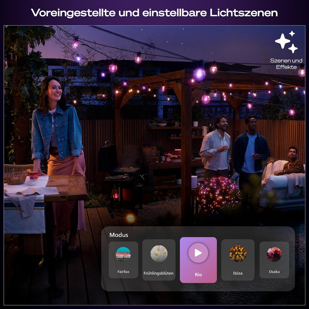Philips Hue Festavia Globe Außenlichterkette, 7m, 10 Lampenkugeln