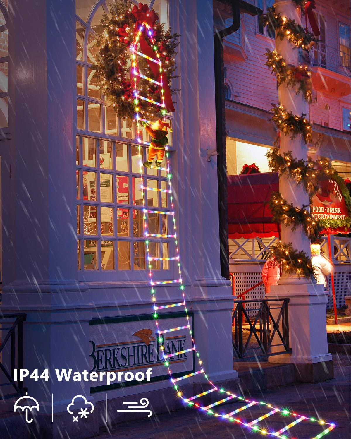 Geemoo LED Weihnachtsmann Leiter Lichterkette - 3 Meter LED Weihnachtsbeleuchtung Strombetrieben mit Timer, Speicherfunktion, 8 Modi, für Innen Außen Weihnachtsbaum Fenster Weihnachten Deko (Warmweiß)