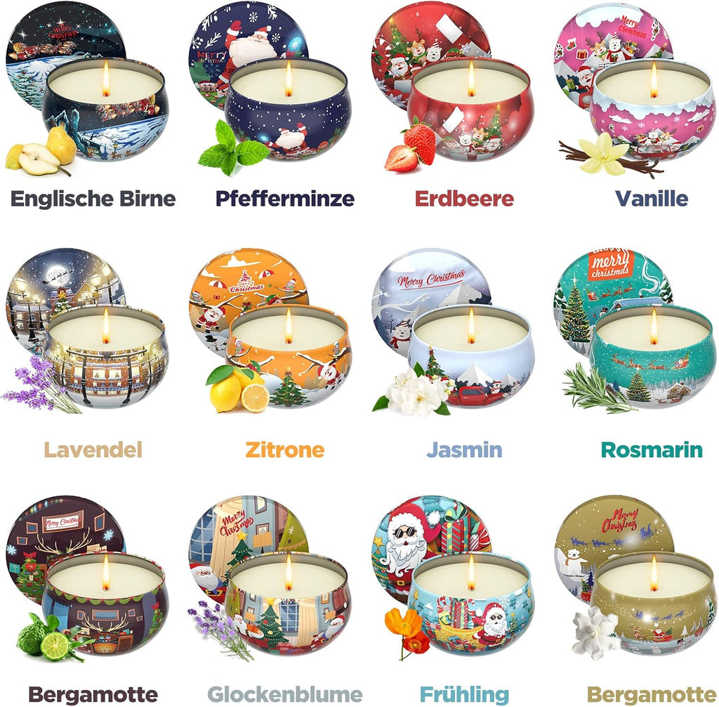 Primevolve Duftkerzen Geschenkset 12 Stück 2.5 OZ，Geburtstagsgeschenk für, Geschenke für ，Personalisierte Geschenke für Weihnachten,Jahrestag, Bad, Yoga, Kleine Geschenke für