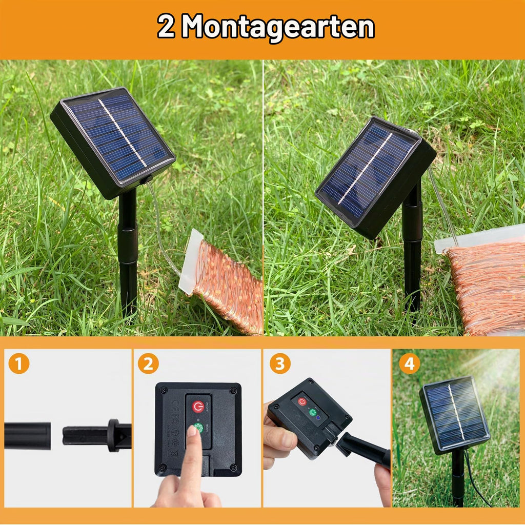 Peasur 3 Stück Solar Lichterkette Outdoor, 3x12M 120 LED Lichterkette Außen