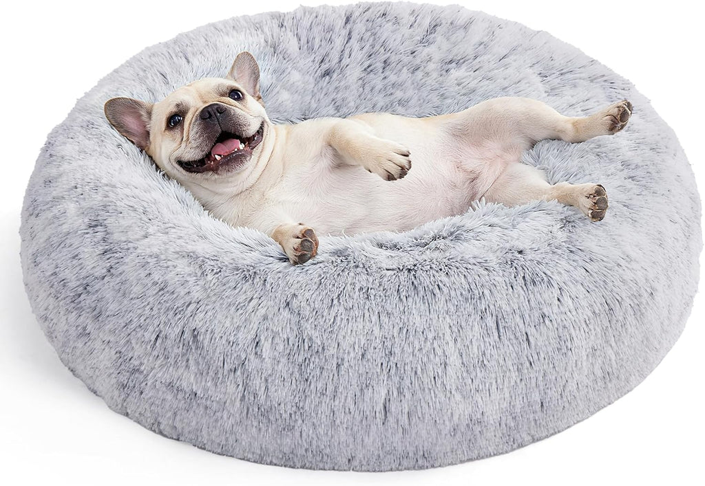 Feandrea Hundebett flauschig, waschbar, Langer Plüsch, 70 cm Durchmesser