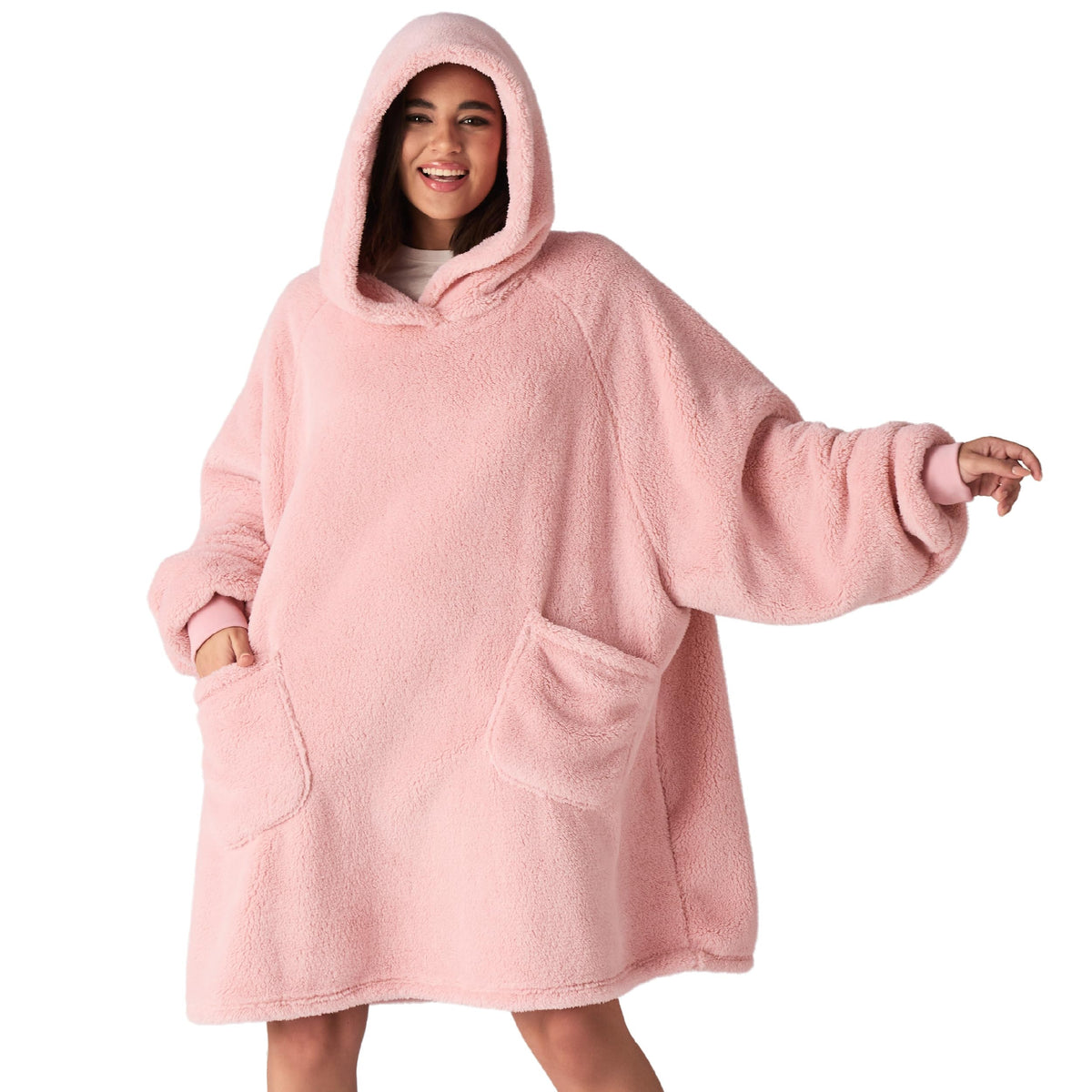 BEDSURE Hoodie Decke mit Ärmeln Geschenke Grau - 95x85cm