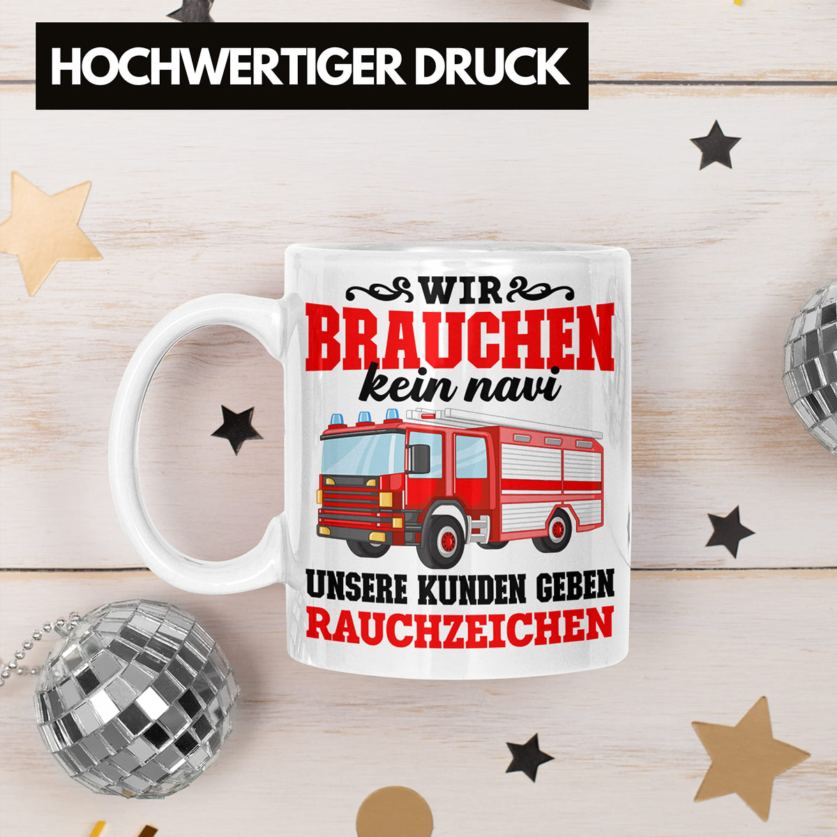 Trendation - Feuerwehr Tasse Geschenk Feuerwehrgeschenkartikel Mann Männer Erwachsene Feuerwehrmann Tasse Spruch (Rot)