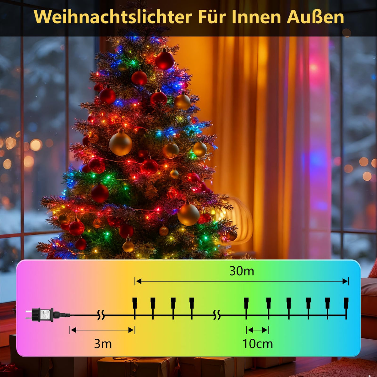 MAGGIFT LED Lichterkette Weihnachtsbaum Außen, 80m 800 LED Lichterketten mit Stecker&Fernbedienung&Timer, Aussen Innen Wasserdicht Lichterkette Tannenbaum Warmweiß für Weihnachtsbeleuchtung Deko