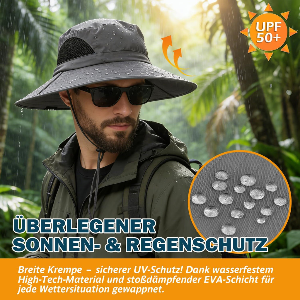 EINSKEY Breitkrempe Sonnenhut, wasserdichter Buschhut für Damen und Herren