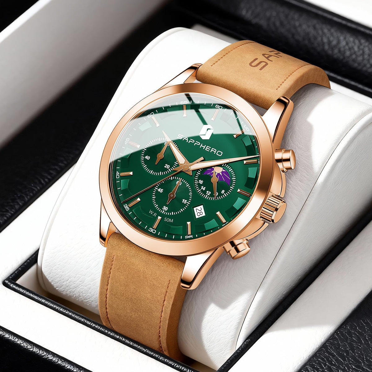 BENYAR BY Uhren Herren Chronograph Analog Quarz Wasserdicht Datum Armbanduhr Herren Mode Business-Kleid Herrenuhr Elegantes Geschenk fur Männer