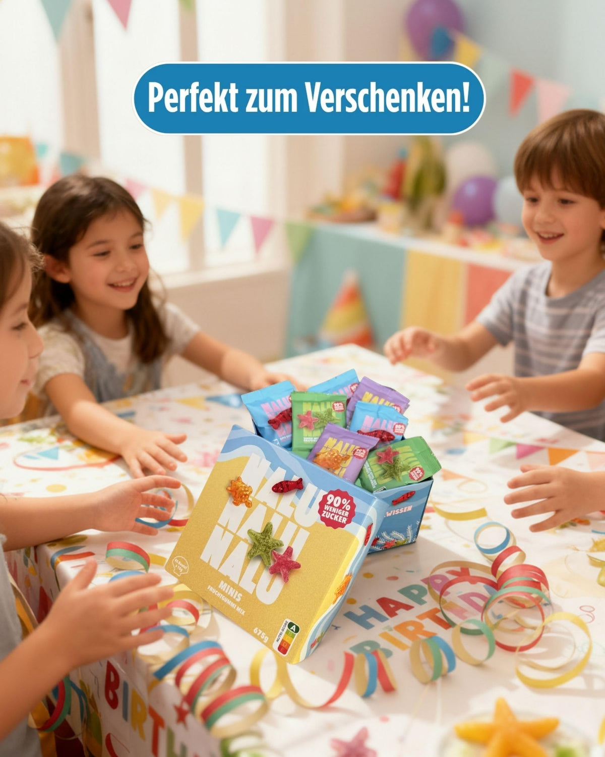 NALU Probierset Gummibärchen ohne Zuckerzusatz, 4 Sorten, 12 x 50 g