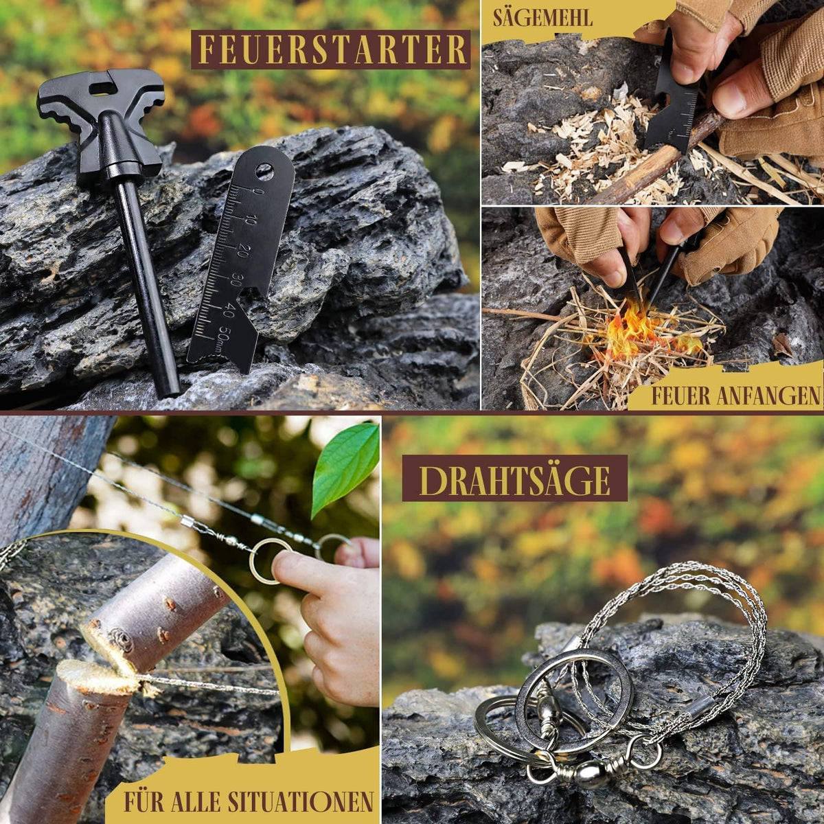 Veitorld Survival Kit Geschenke Weihnachten für Männer, Outdoor Ausrüstung