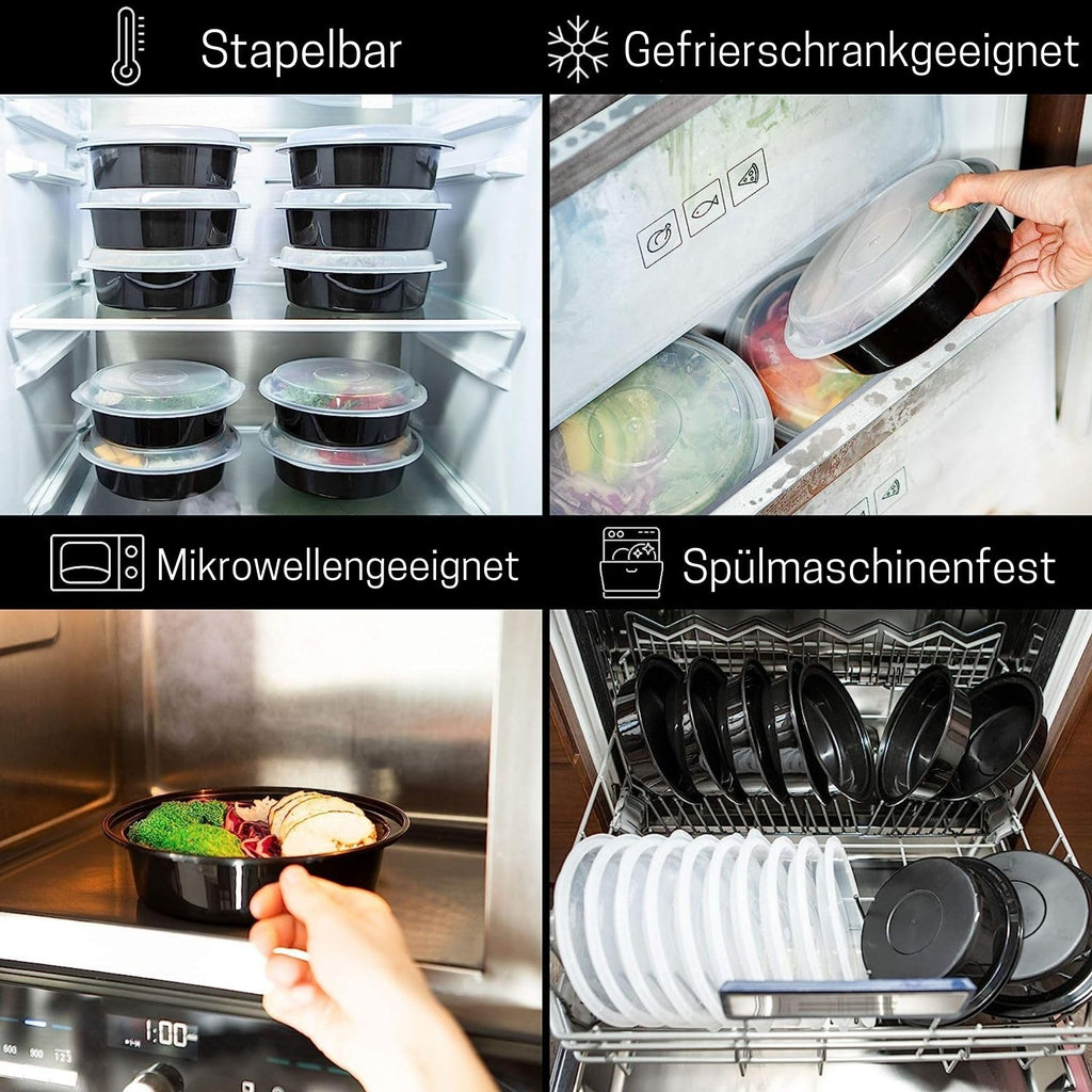 Igluu Meal Prep Boxen, rund (10er-Pack) 1 Fach – 828ml
