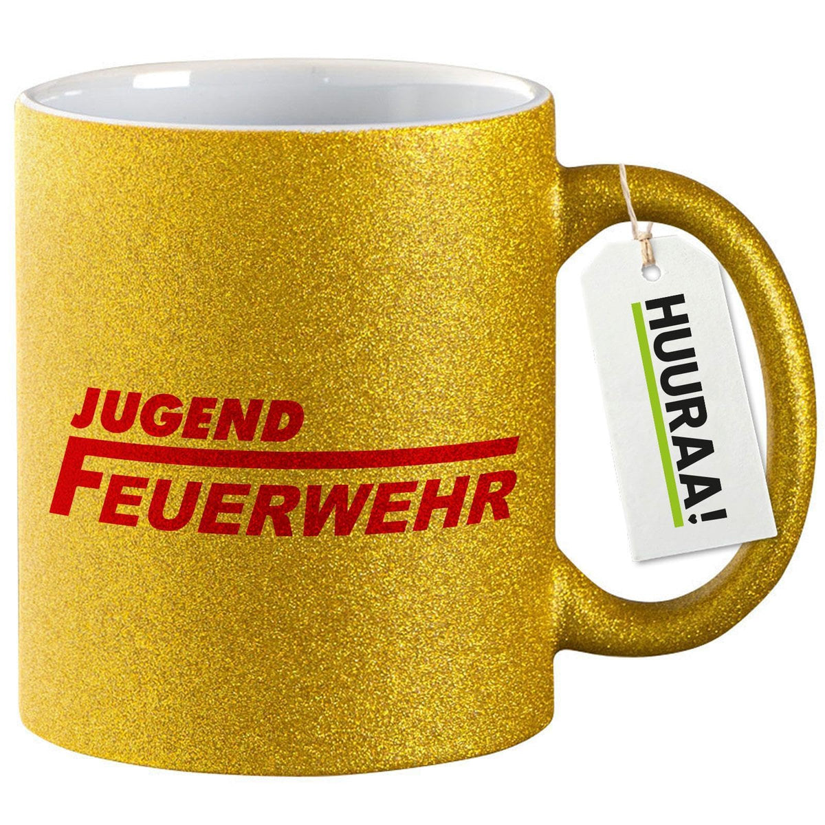 Huuraa Glitzertasse Jugend Feuerwehr Schriftzug Geschenk