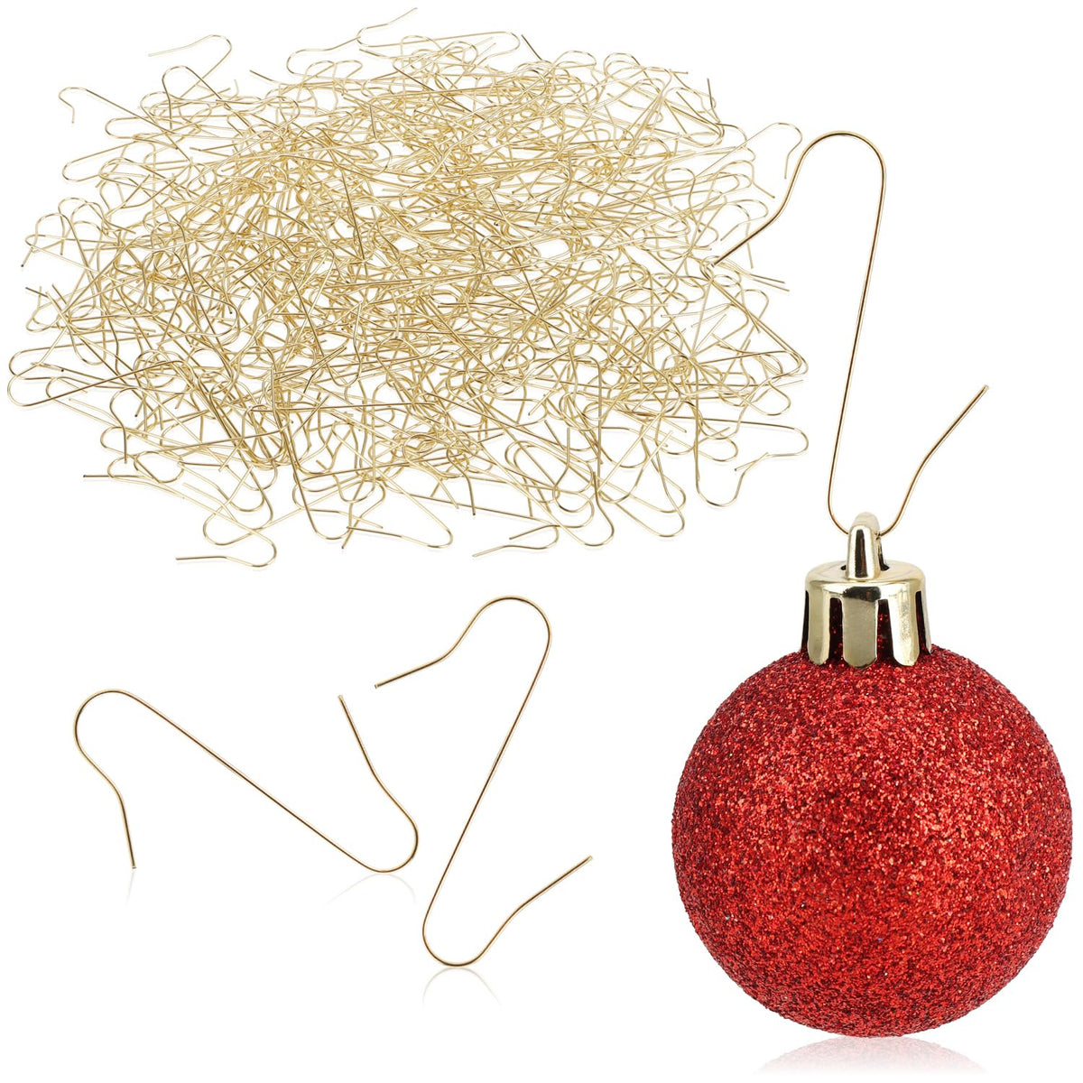 com-four® 300x Haken für Weihnachtsbaumschmuck, Schnellaufhänger