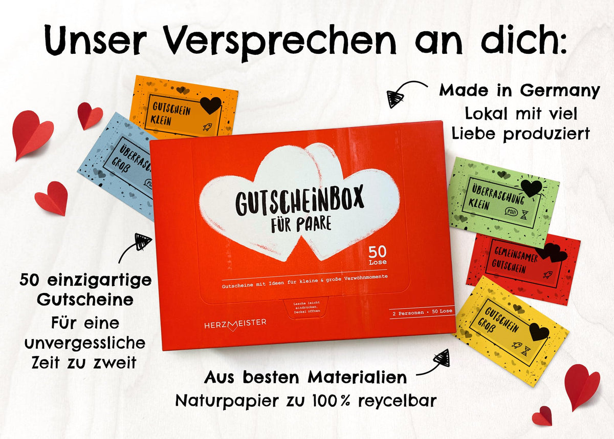 Herzmeister Geschenk für Paare - 50 unvergessliche Momente zu zweit erleben