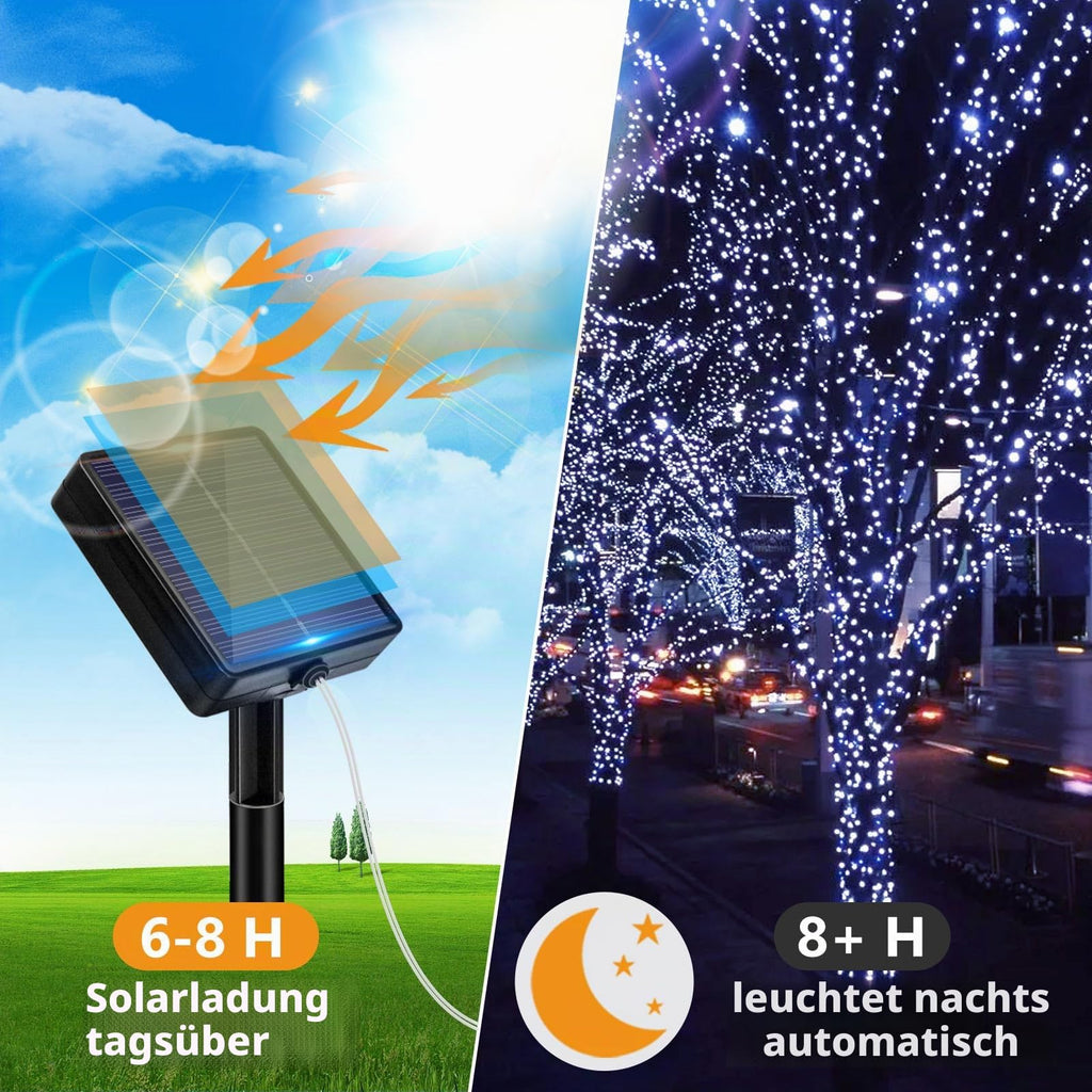 Peasur 3 Stück Solar Lichterkette Outdoor, 3x12M 120 LED Lichterkette Außen