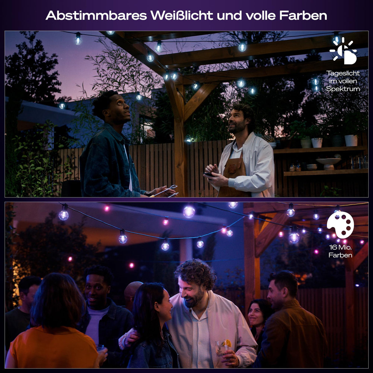 Philips Hue Festavia Globe Außenlichterkette, 7m, 10 Lampenkugeln
