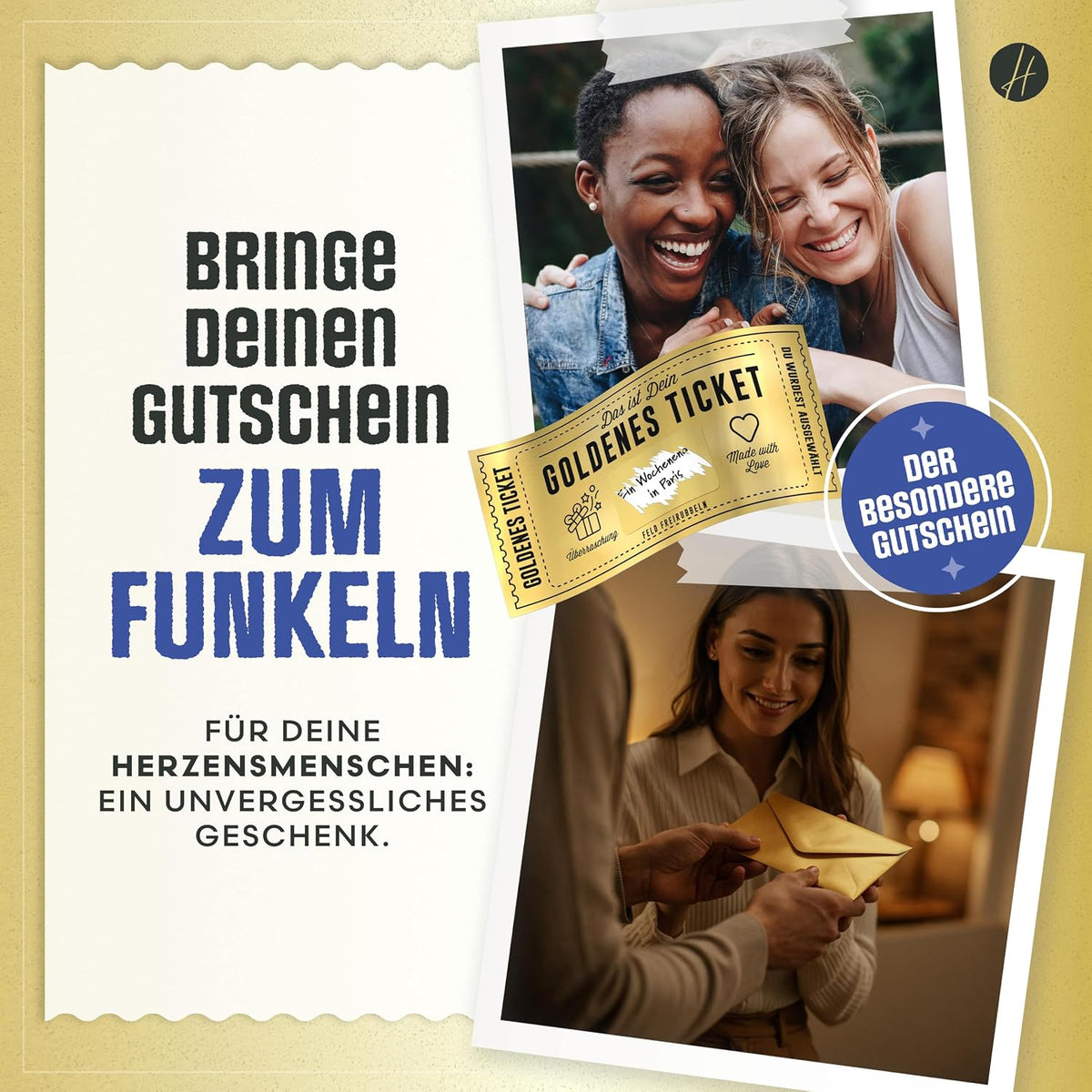 Gutschein zum selber ausfüllen mit Rubbelaufkleber - Rubbelkarte zum beschriften - Geschenke für Frauen, Geschenk für Freundin, Geburtstagskarte, Kinogutschein, Geburtstagsgeschenk, Reisegutschein