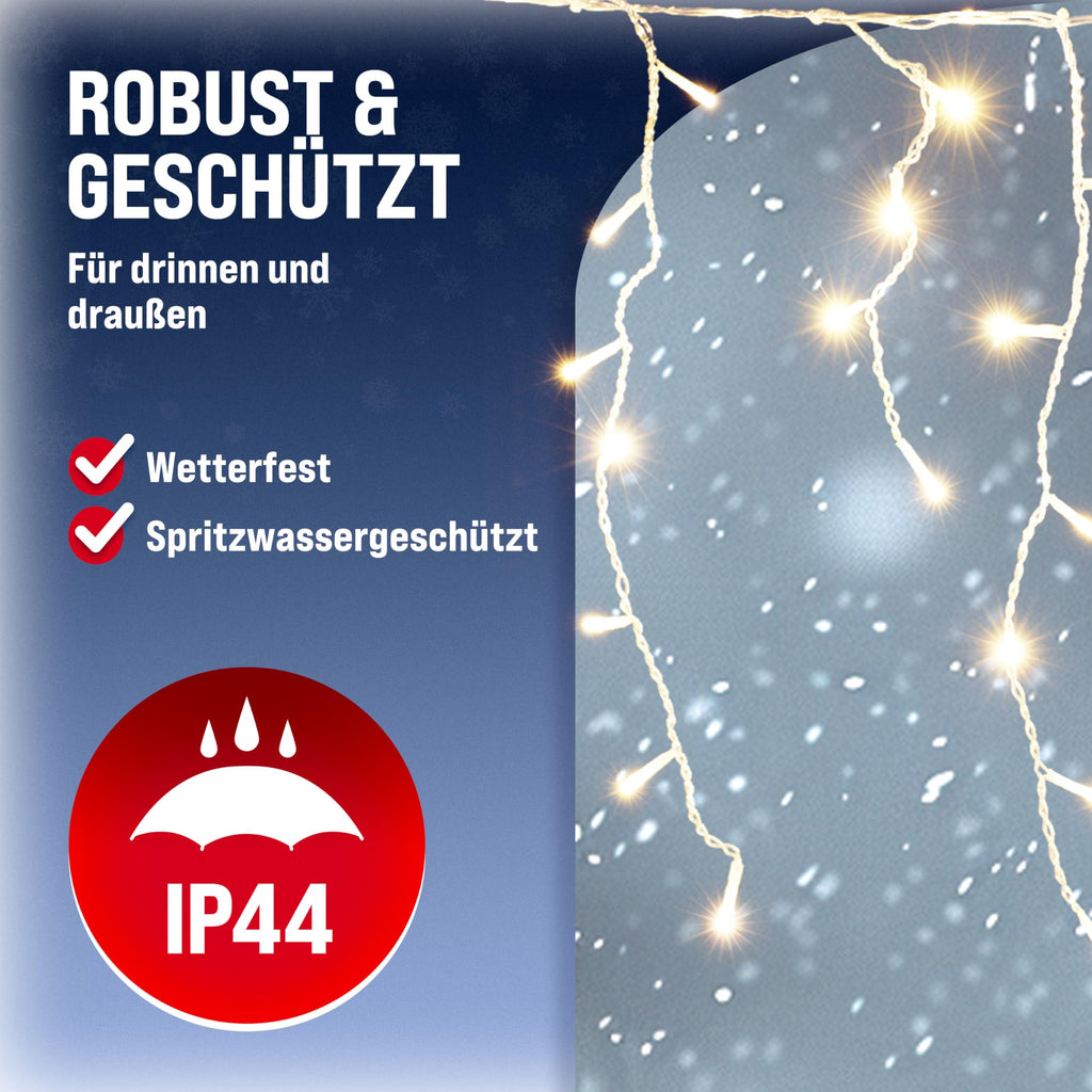 Monzana® Eisregen Lichterkette Außen 200 LED Kaltweiß